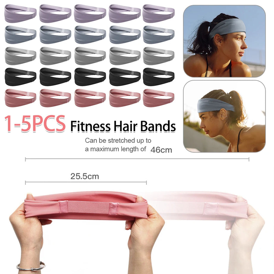 Sports Headband Exercise Sweatband Moisture Wicking Workout Sweat Bands Anti Slip Running Headband Breathable for Running Riding